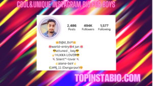 Cool&Unique Instagram bio for boys