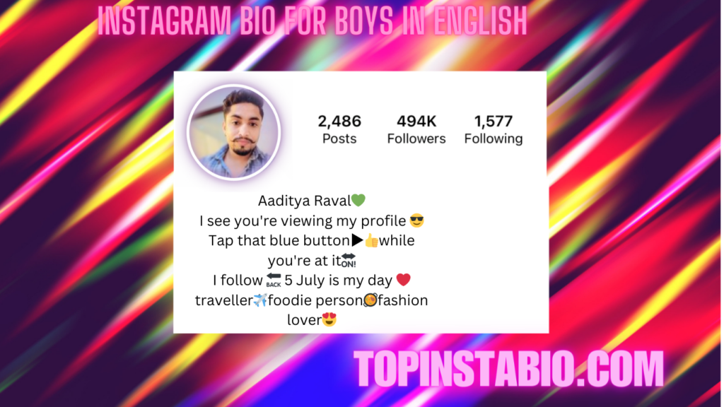 Instagram bio for boys In English