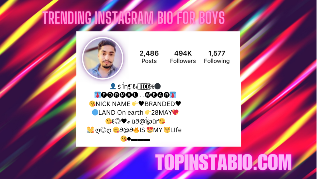 Trending Instagram Bio For Boys 