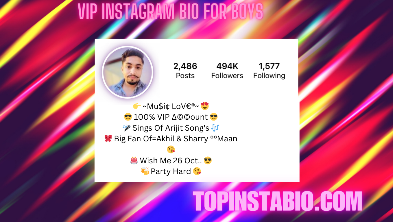 VIP Instagram Bio For Boys