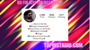 Bio For Boys For Instagram