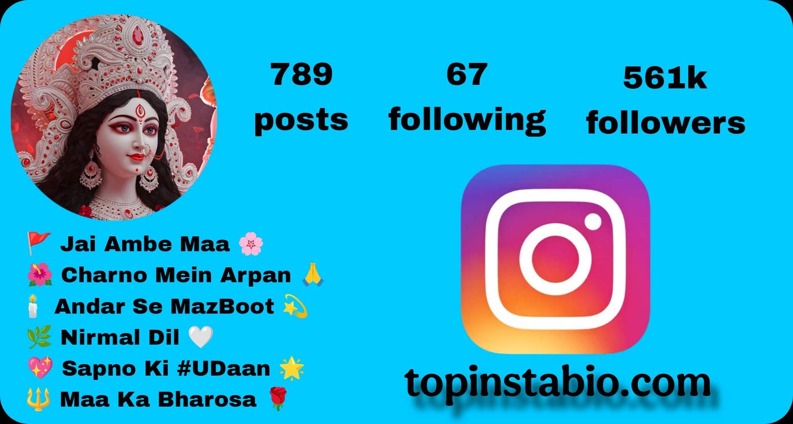 Jai Mata Di Bio for Instagram