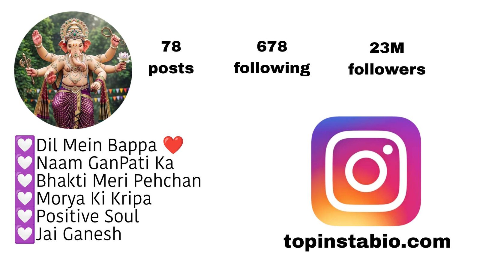 100+ Letest Bappa Bio for Instagram | Ganpati Lover Bio